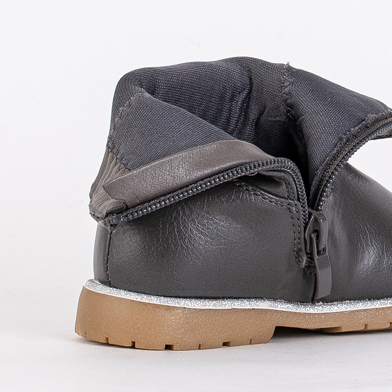Resti Gray girls boots with a decorative upper Nokimi - Footwear