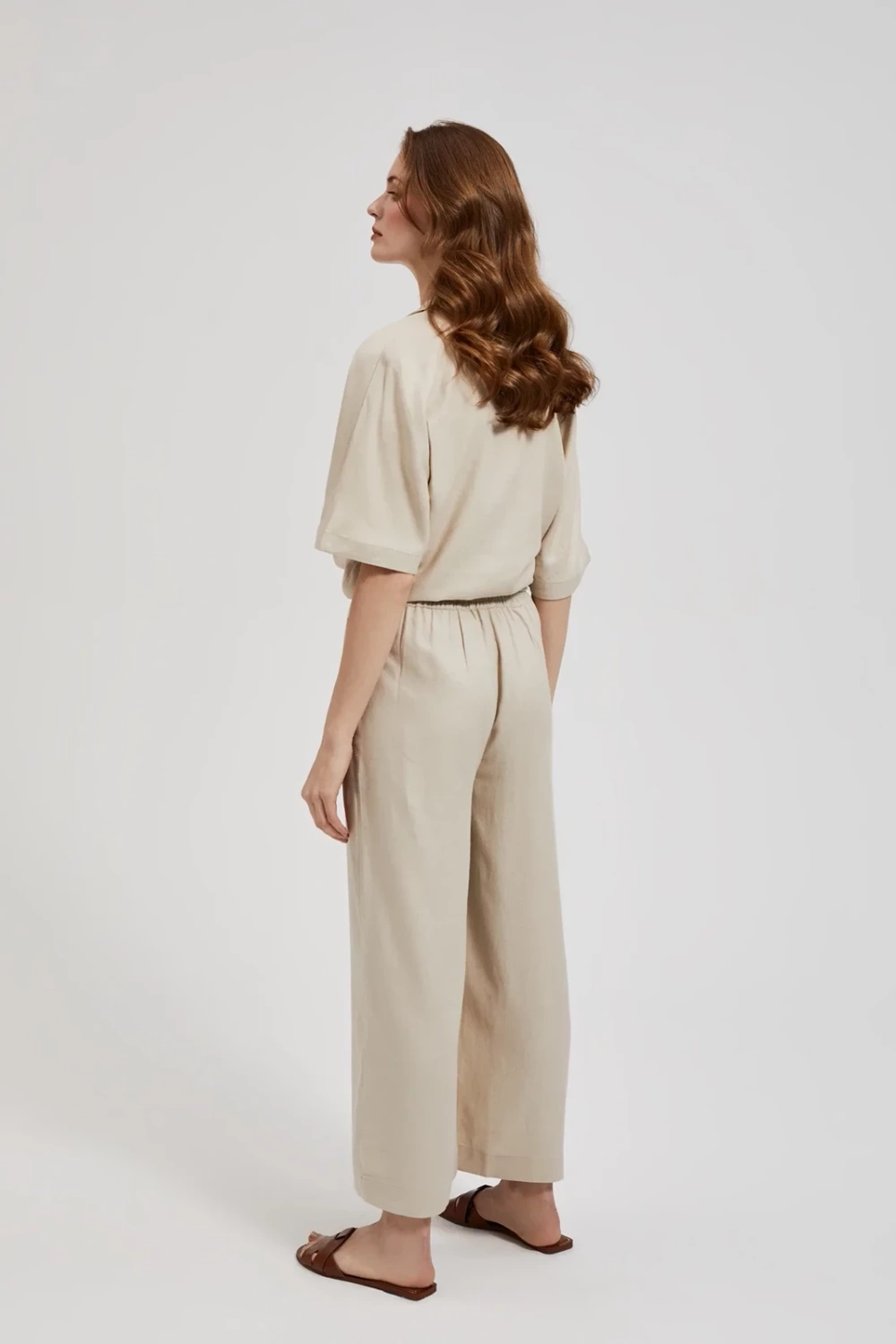 Women's linen trousers MOODO - beige