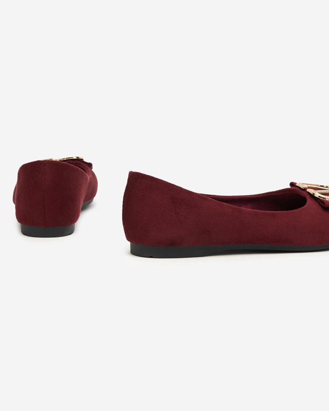 Resti Women&#039;s burgundy ballerinas with an ornament on the toe Cavo - Footwear