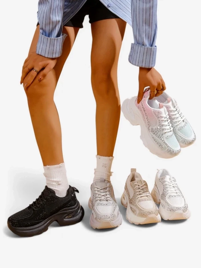 Resti Women's sporty sneakers with rhinestones Bloss
