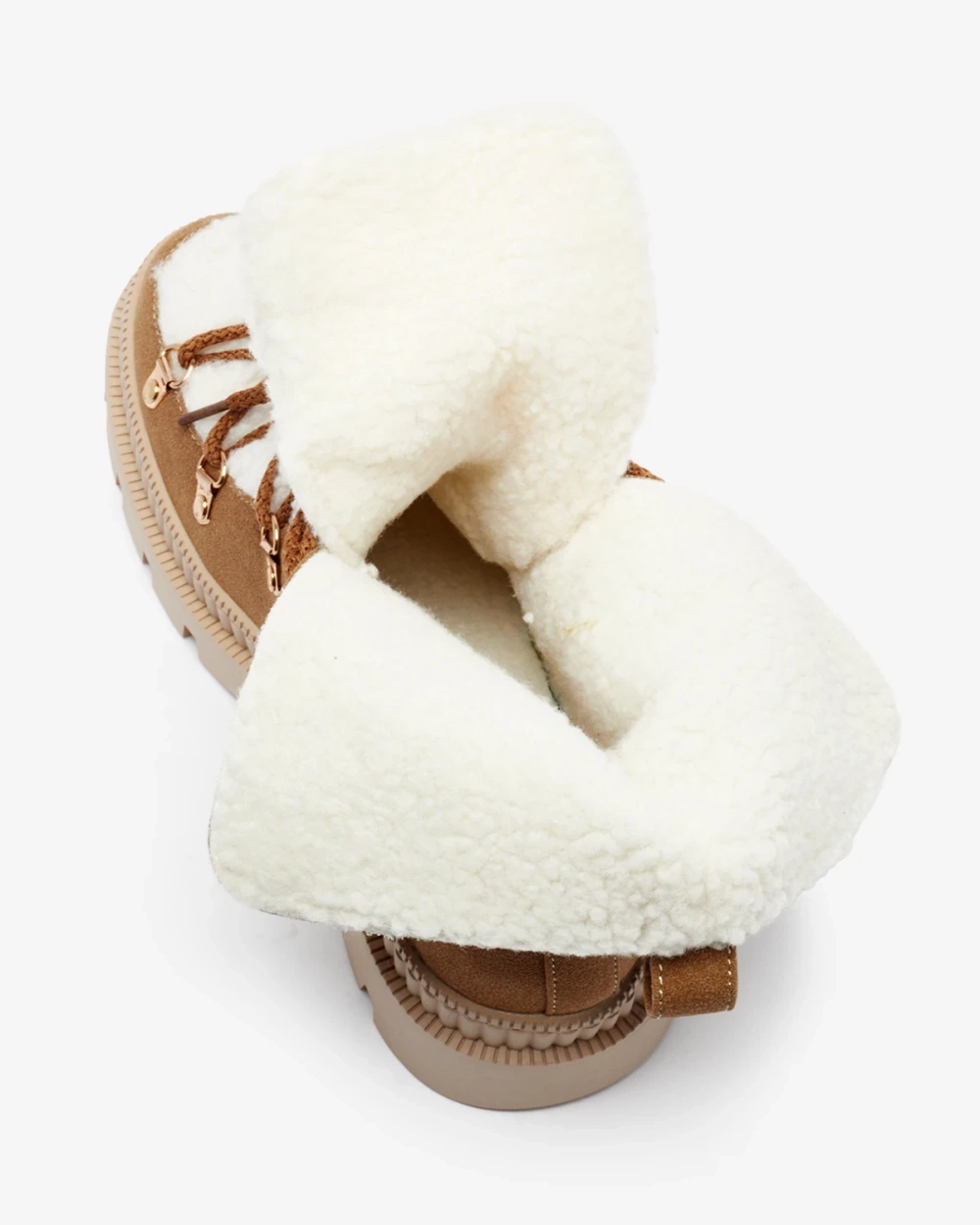 Resti Women&#039;s insulated trapper boots with sheepskin in camel Lery Walk