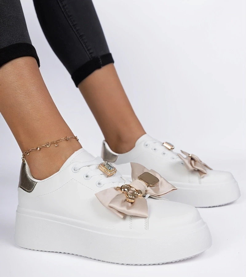 Gemre Adidași damă alb-aurii Milonel