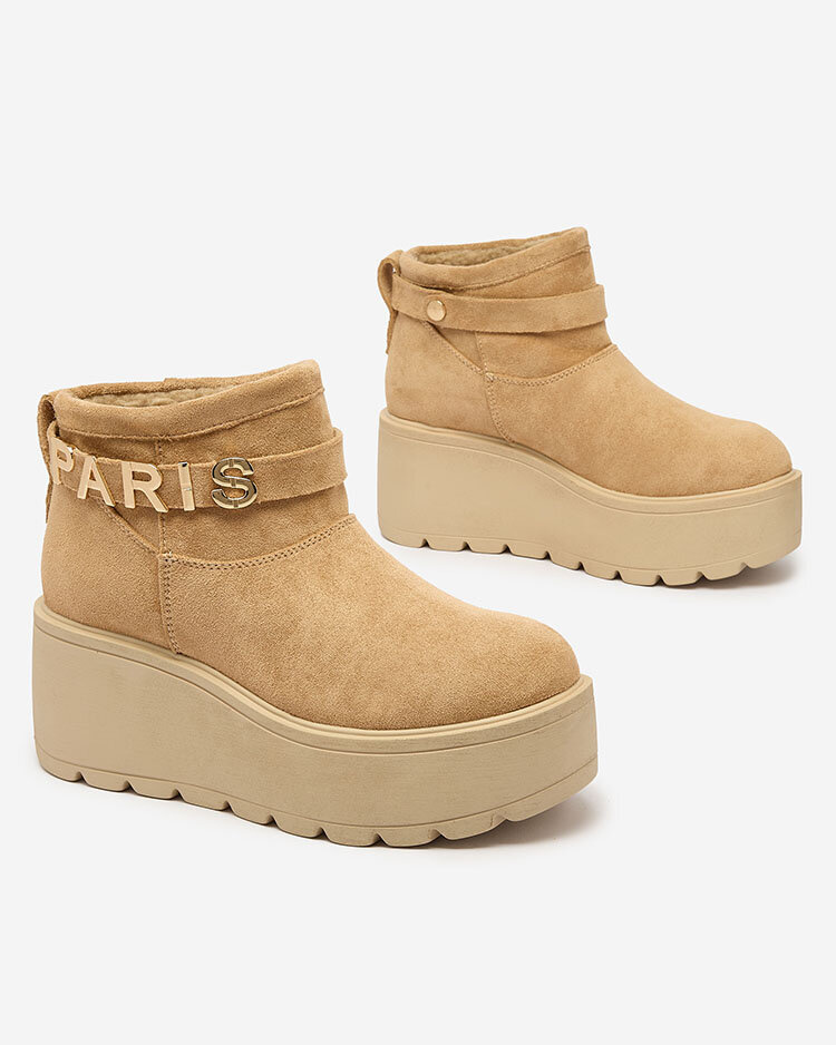 Resti Light brown women&#039;s shoes a&#039;la snow boots with ornament Parisela