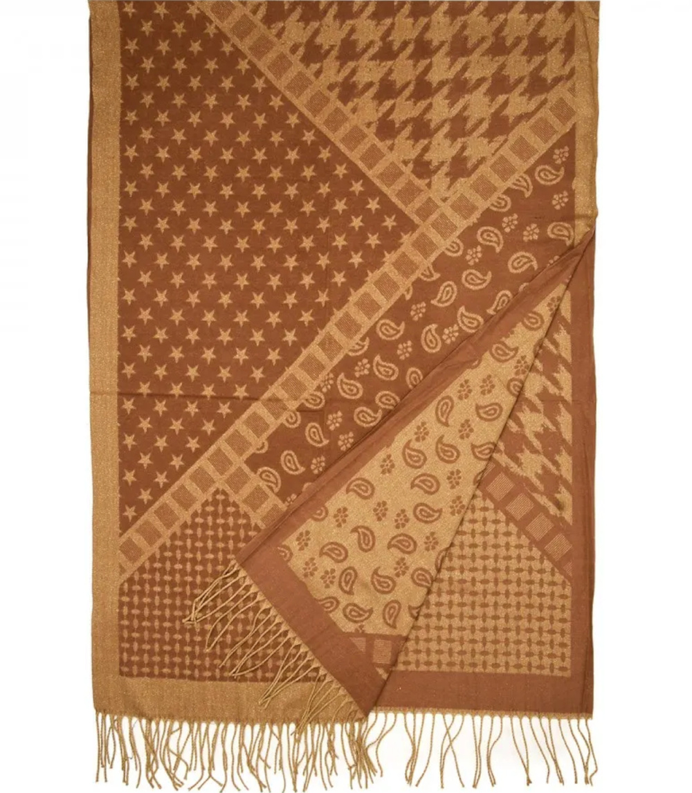 Pri Warm scarf scarf mix patterns elegant 180 x 65 cm