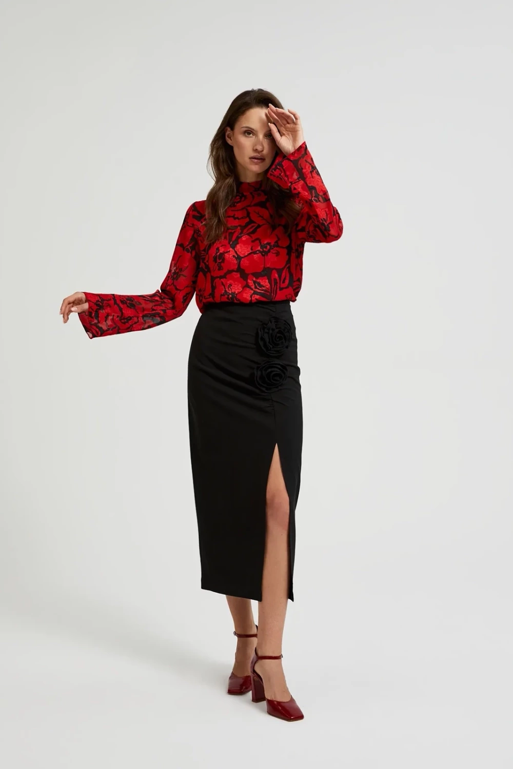 Marisse Women's Shirt Z-Ko-4543 Black_Red