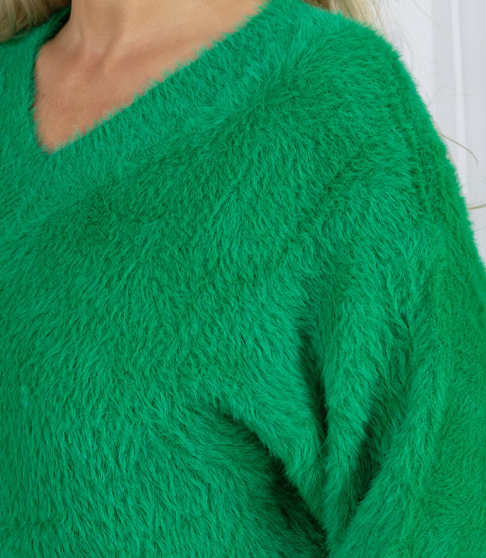 Pri Fluffy sweater knit dress neckline FUZZYVIBE