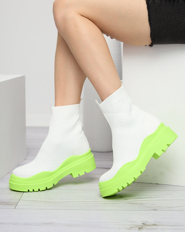 Resti White-green women&#039;s flat-heeled boots Seritis - Footwear
