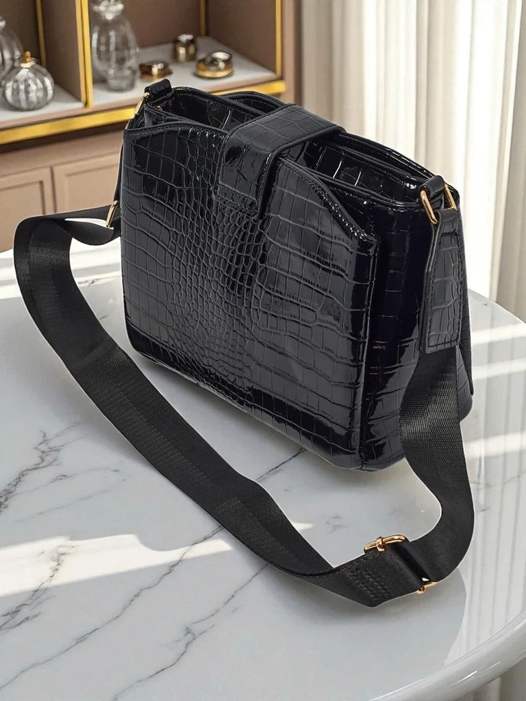 Resti Patent small women's handbag made of faux leather Gilded Night