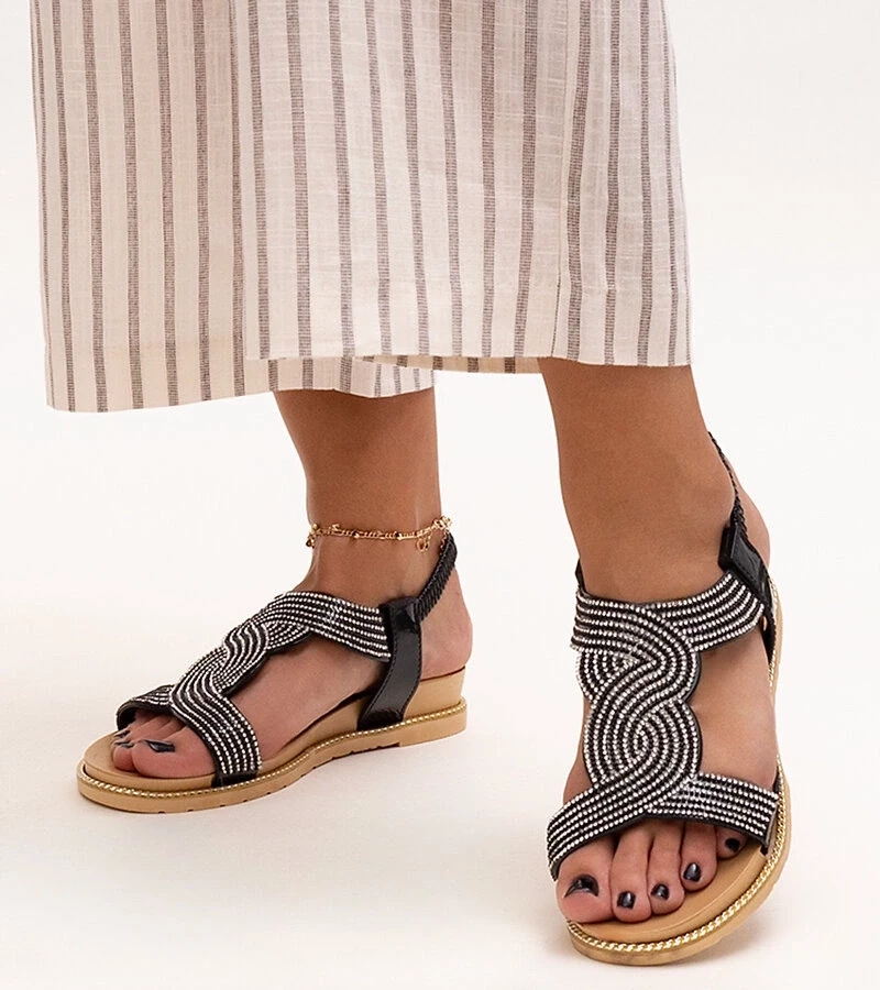 D/CEO Black sandals on a block heel Millo