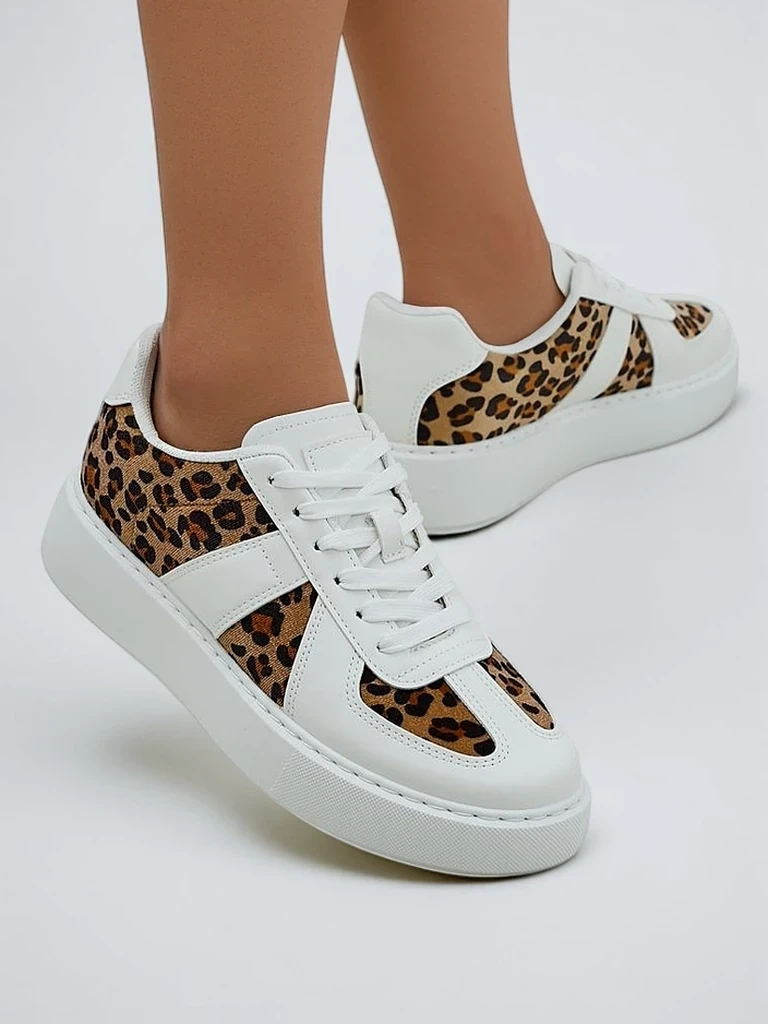 Resti Womens sporty sneakers with leopard print Big Cat
