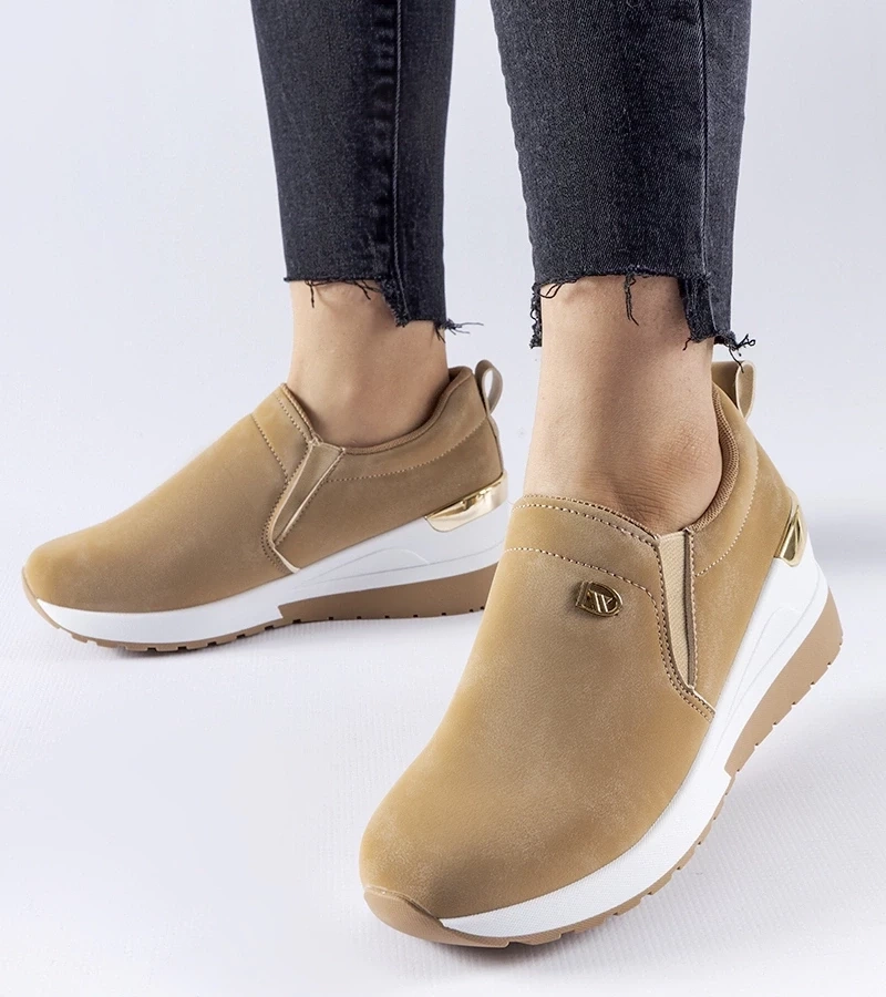 Gemre Sneakers cu platformă de culoare bej închis Vitale