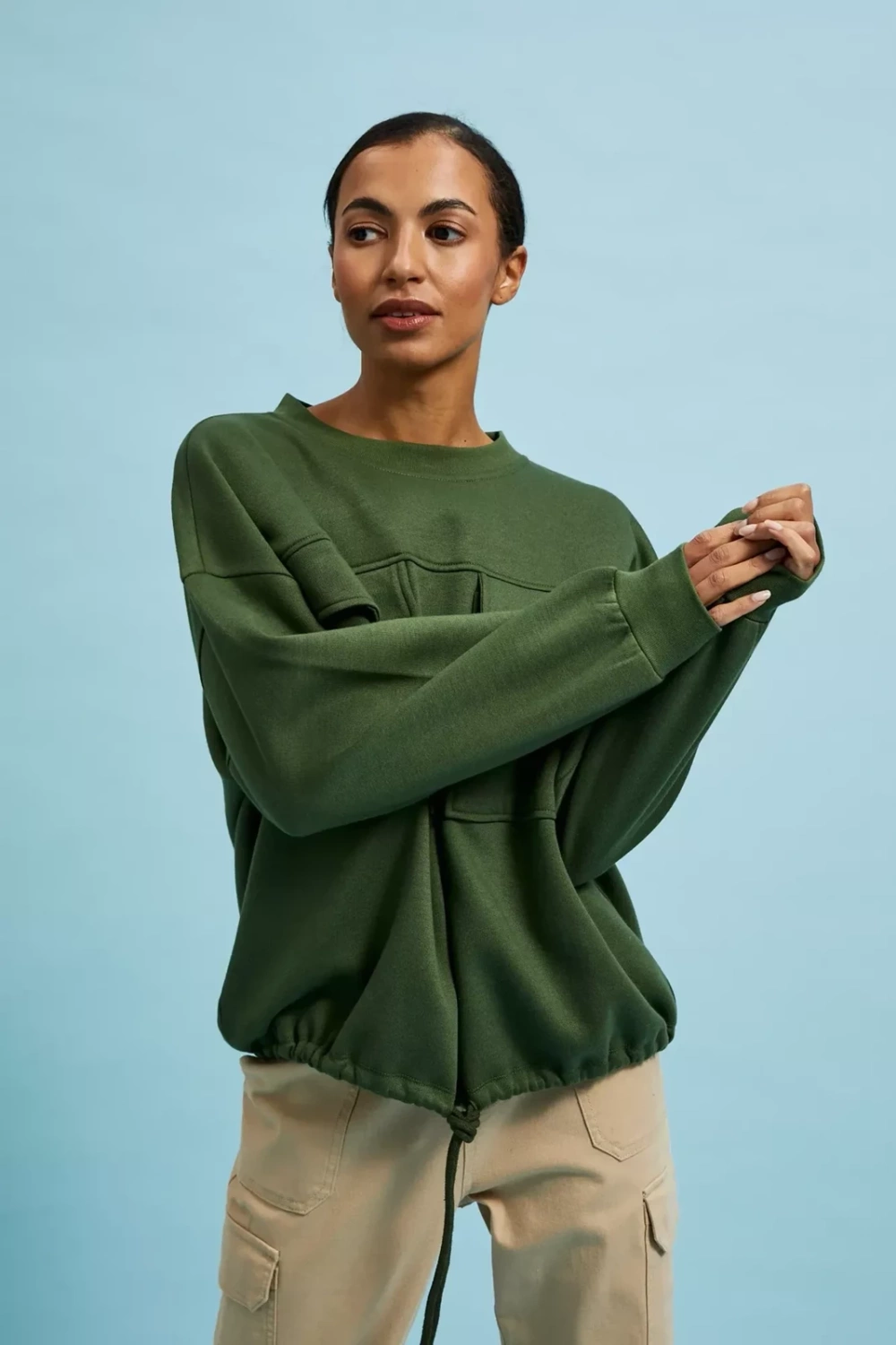 Marisse Women&#039;s Sweatshirt L-Bl-4311 Khaki