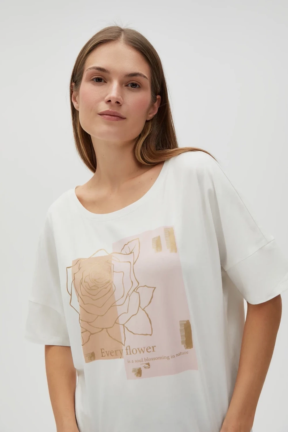 Marisse Women's T-Shirt L-Ts-4632 Off White