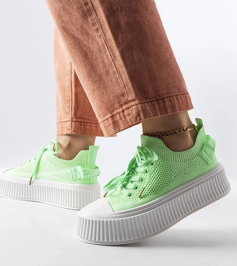 Gemre Pantofi de sport verzi cu partea superioară flexibilă de la Jardine