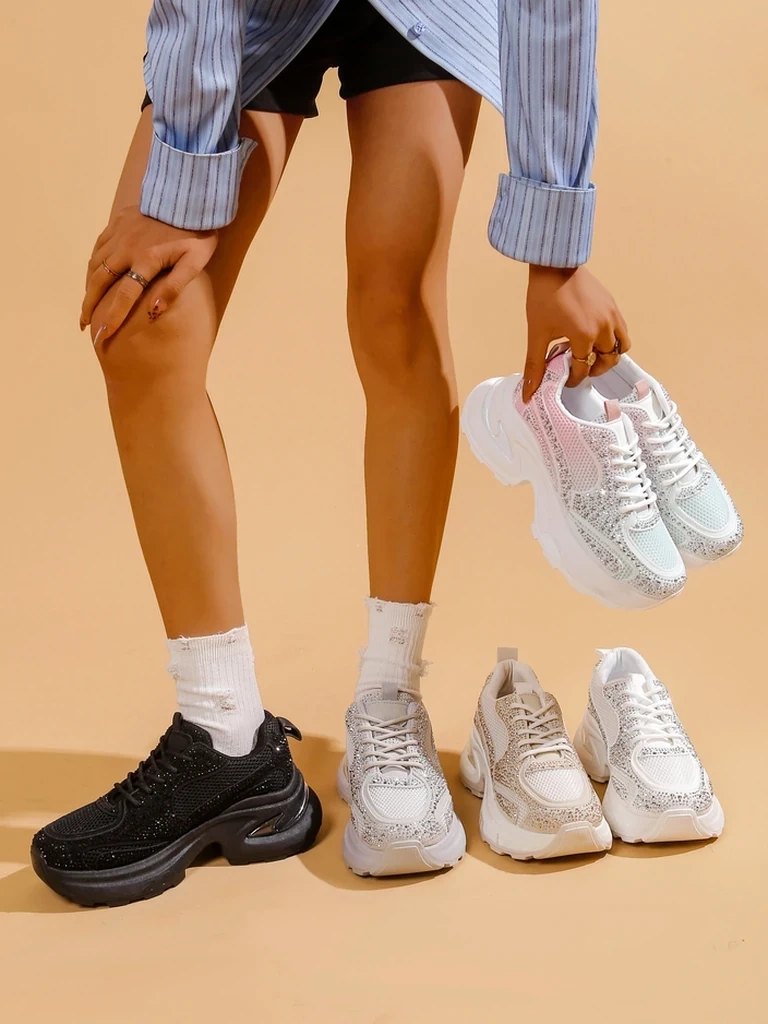 Resti Women's sporty sneakers with rhinestones Bloss