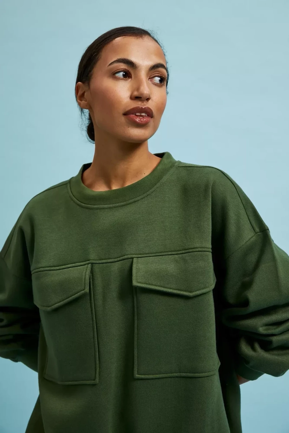 Marisse Women&#039;s Sweatshirt L-Bl-4311 Khaki