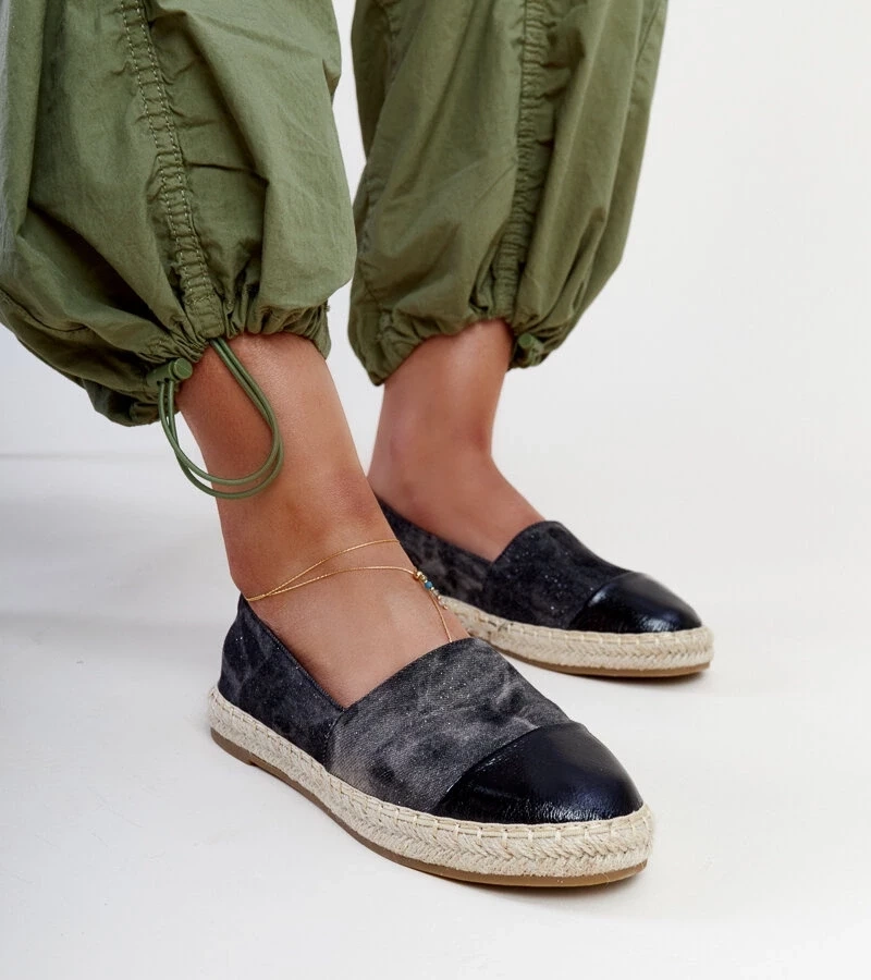 Gemre Espadrile negre lucioase Surana