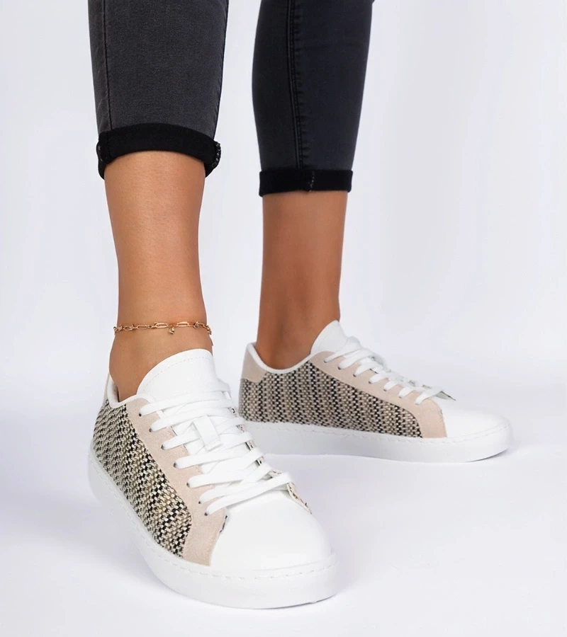 Gemre Adidași bej pentru femei din material Bellisio