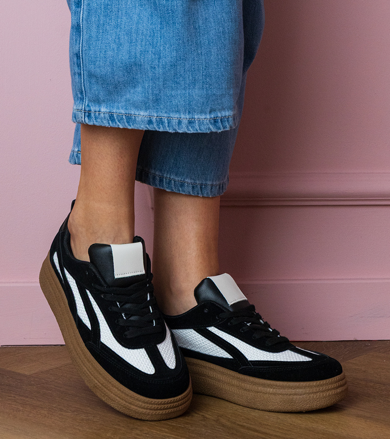 Gemre Adidași negri pe talpă groasă Kamela