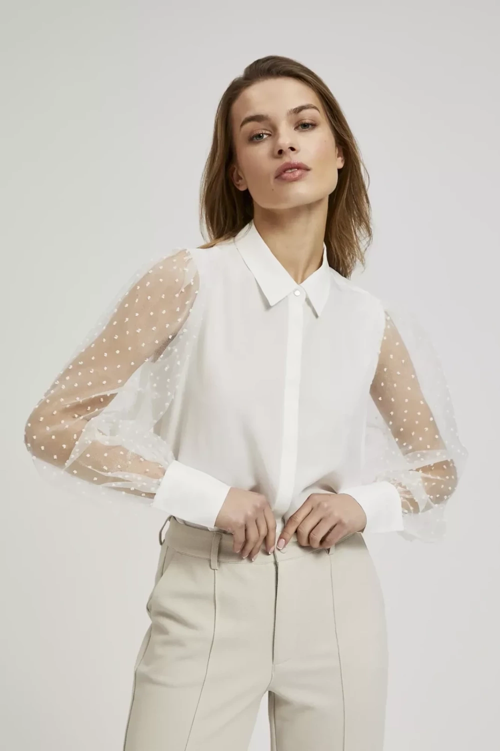 Marisse Women's Shirt L-Ko-4325 Off White