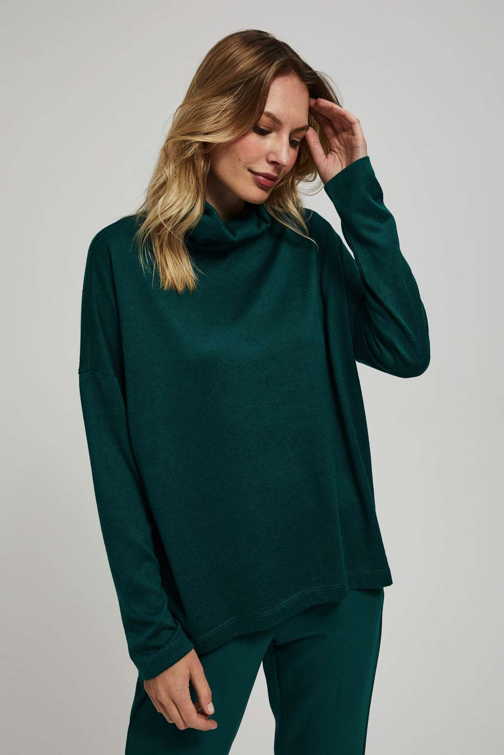Blouse with a loose turtleneck