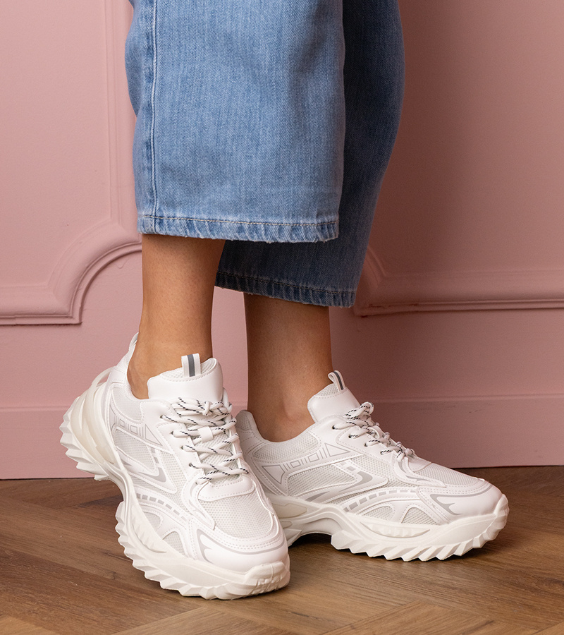 Gemre Adidași sportivi albi cu talpă groasă Lirana