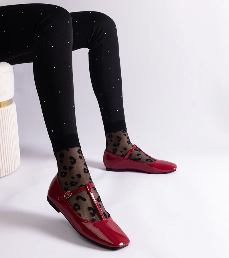 Gemre Balerini roșii lăcuiți cu bareta Marseille