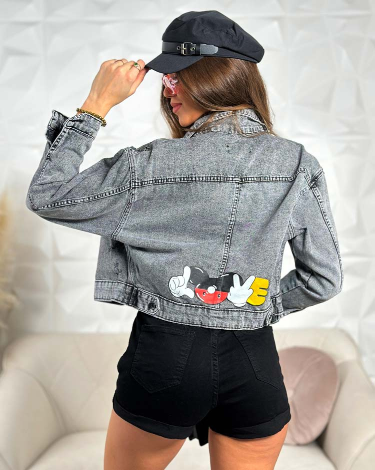 Resti Women's denim jacket with lettering