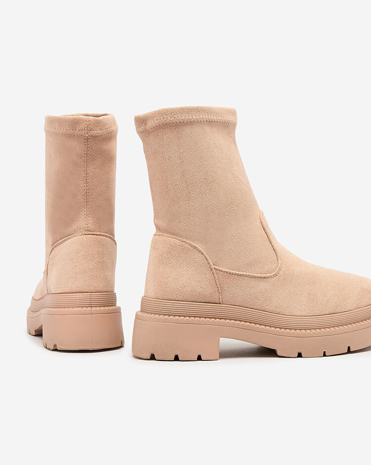 Resti Women&#039;s eco-suede boots in beige Classy Girl