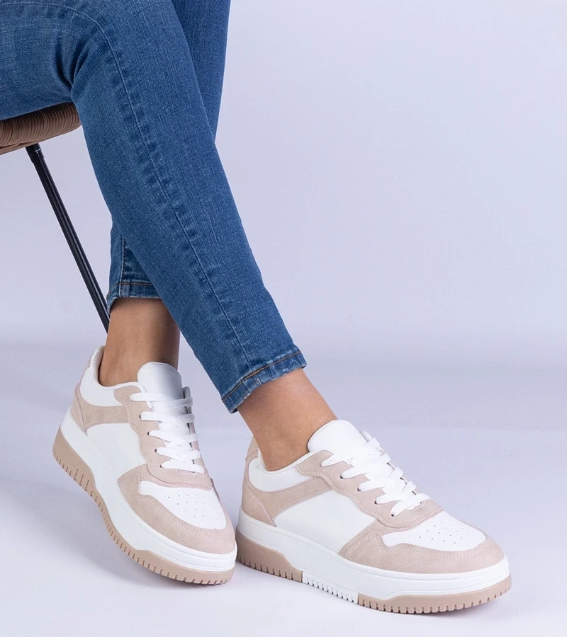 marka niezdefiniowana Brown sneakers with a thick sole Undina