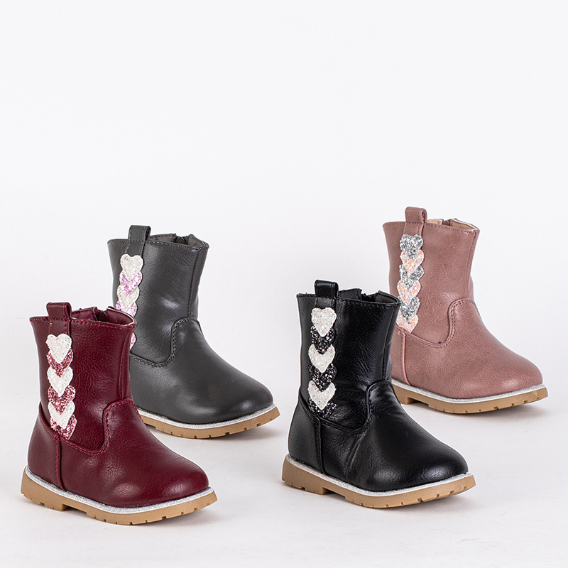 Resti Gray girls boots with a decorative upper Nokimi - Footwear