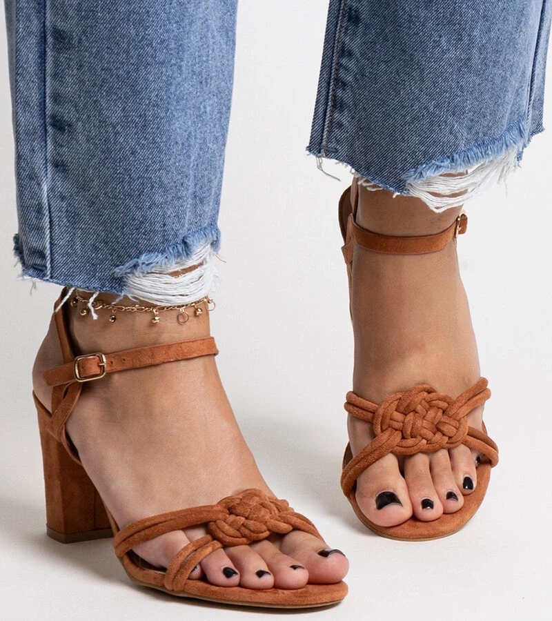 Gemre Sandale maro cu toc Shama