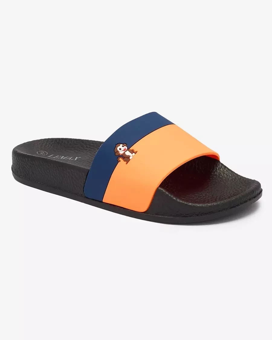 Resti Royalfashion Orange and navy blue women&#039;s rubber flip-flops Lierigs