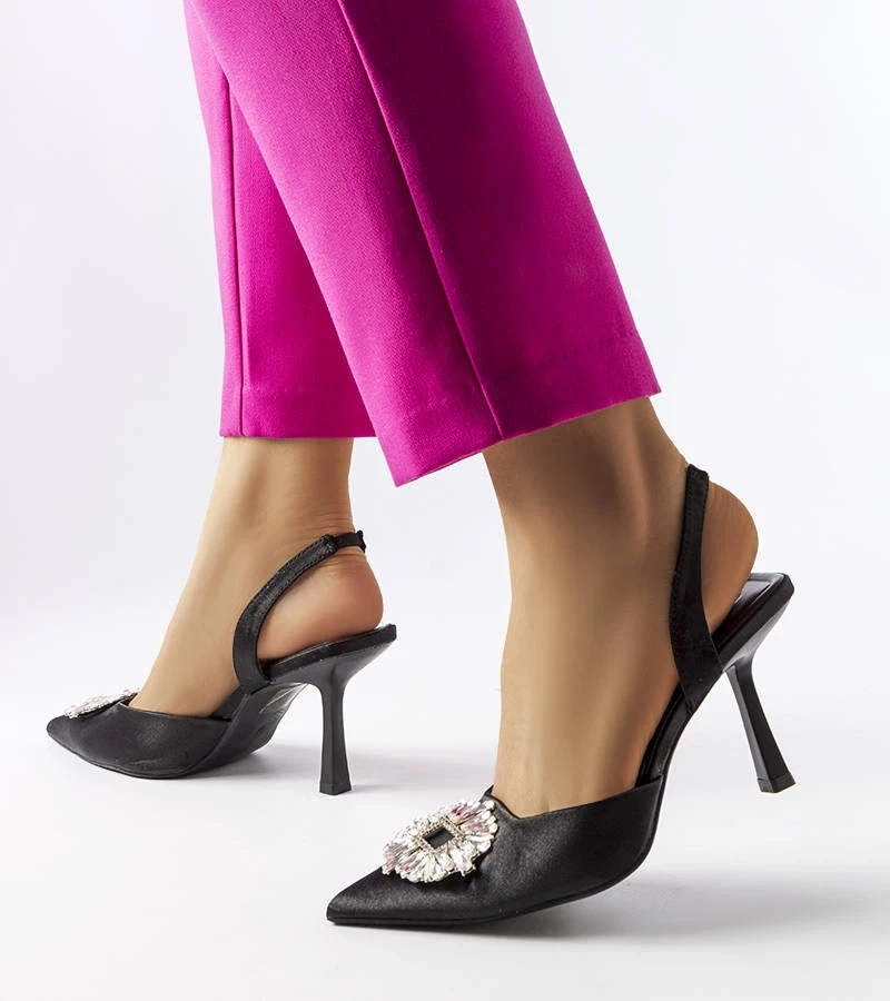 Gemre Stilettos cu zirconiu negru Dearborn