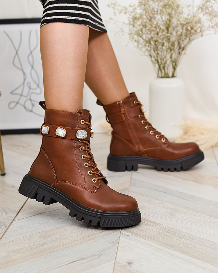Resti Brown women&#039;s Futiti flat heel bagger boots