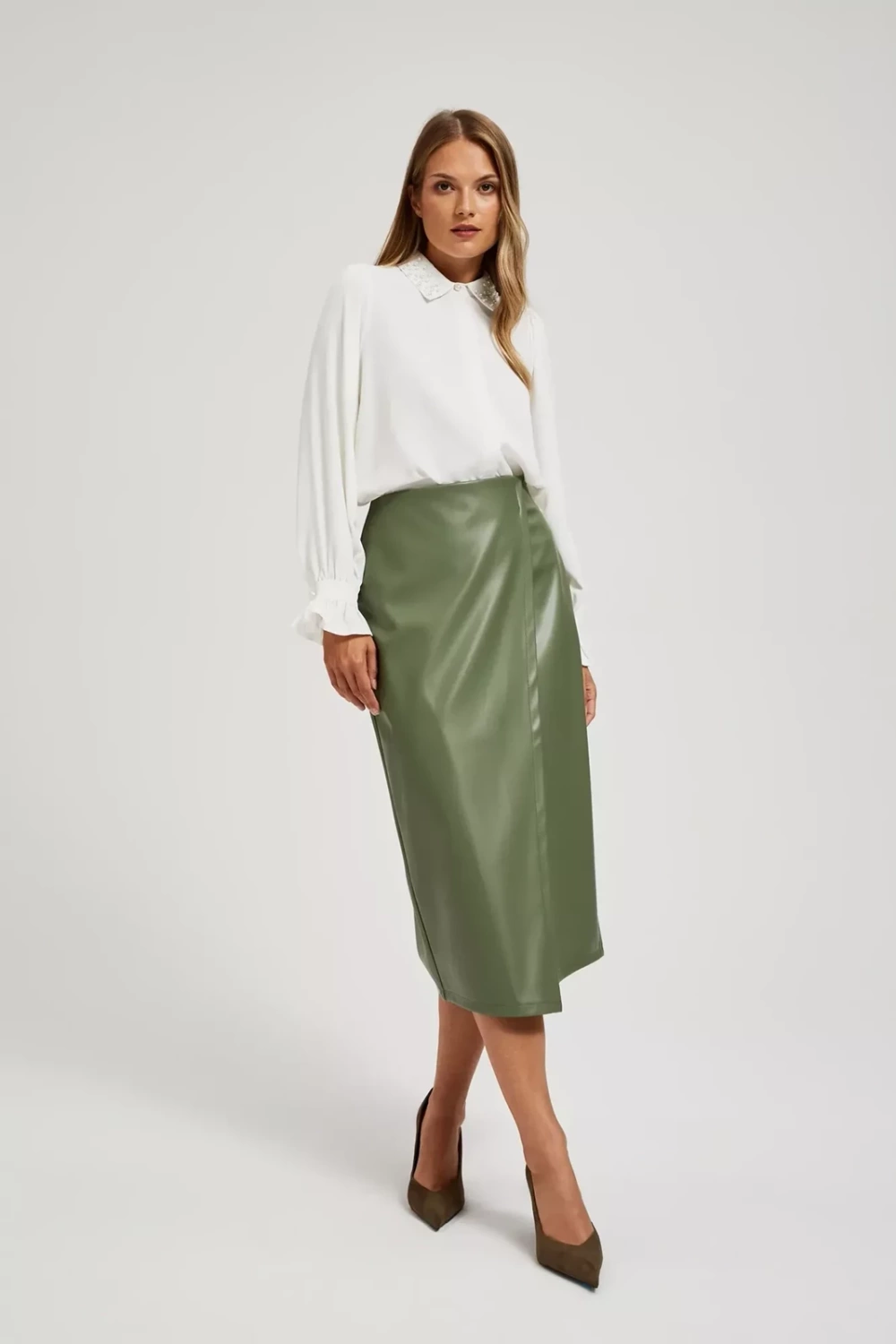 Marisse Waxed Midi Skirt