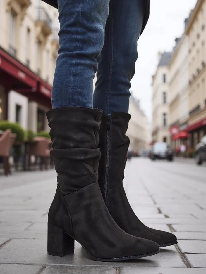 Resti Eco-suede womens heeled ankle boots Korride