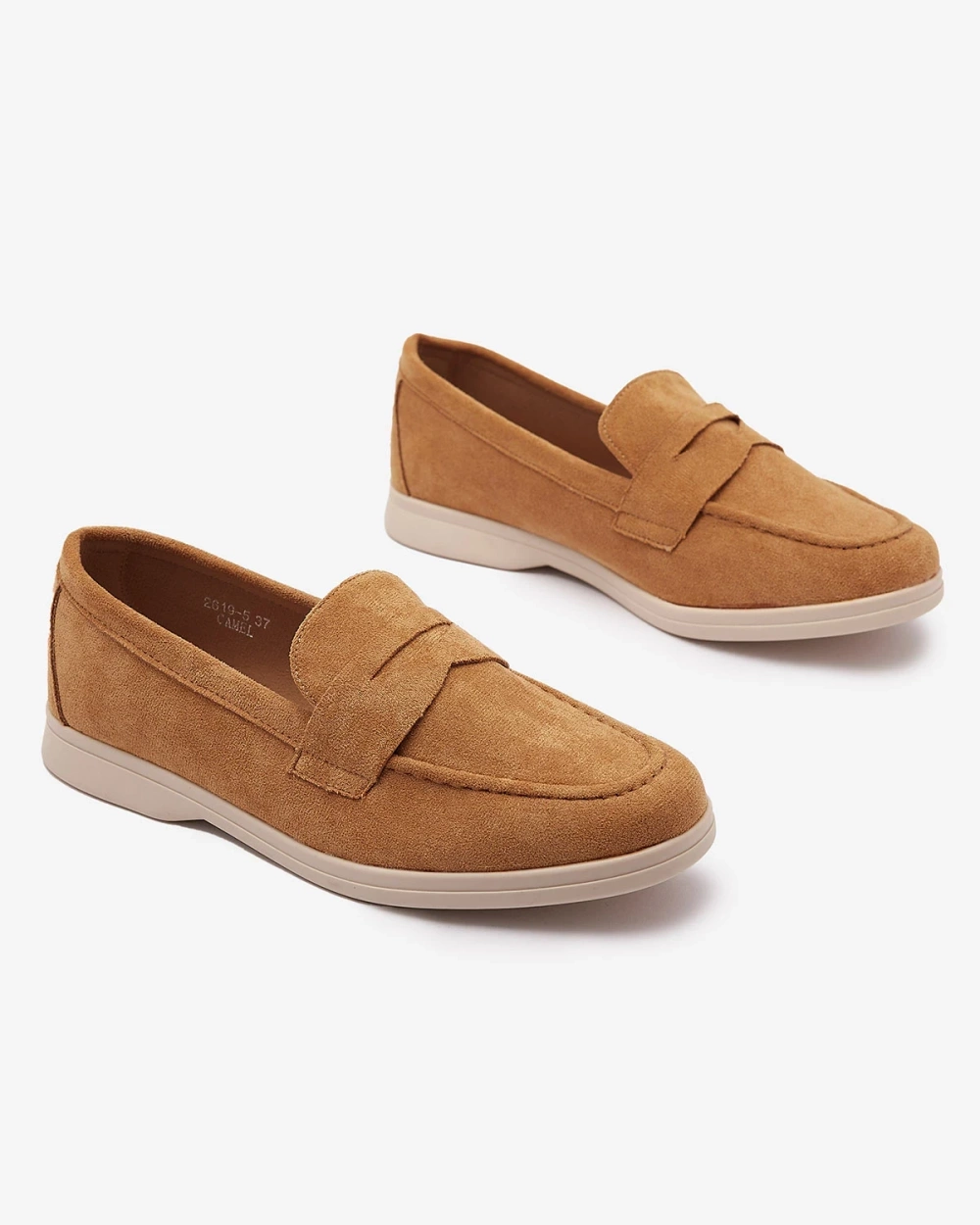 Resti Women's eco-suede moccasins in camel color Daffer- Footwear