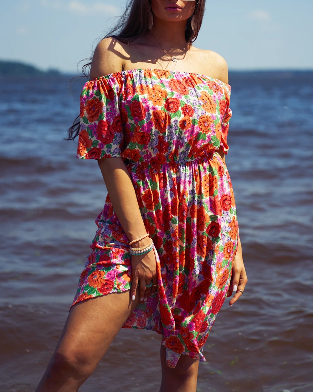 Resti Women's floral mini dress a'la hiszpanka in red