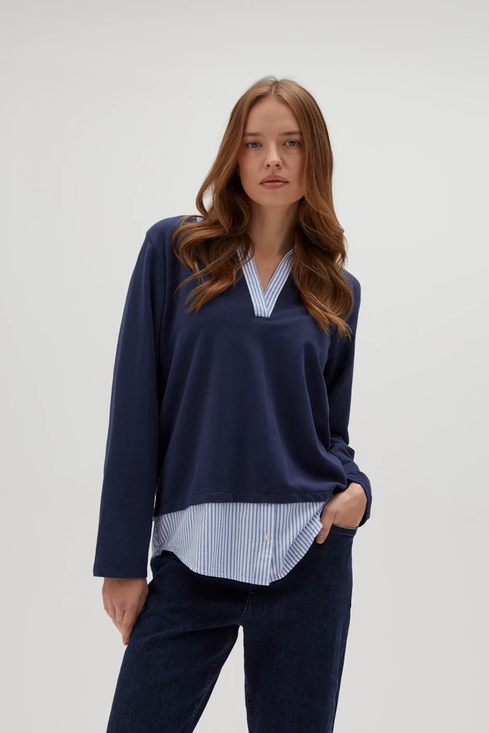 Marisse Women&#039;s Sweatshirt Z-Bl-4521 Navy