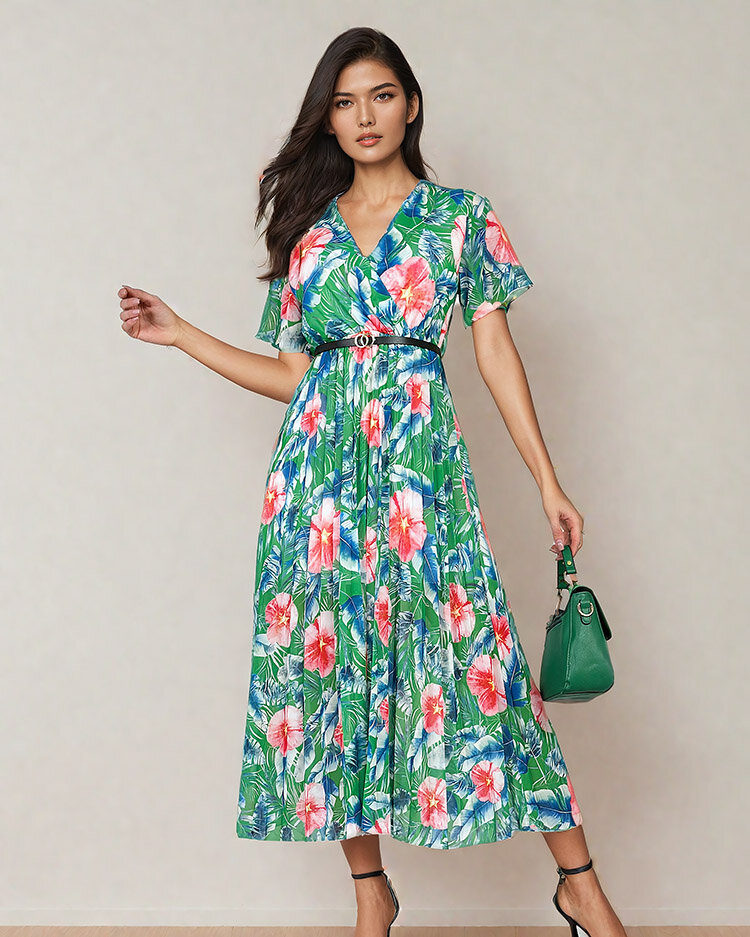 Resti Women's pleated floral midi dress