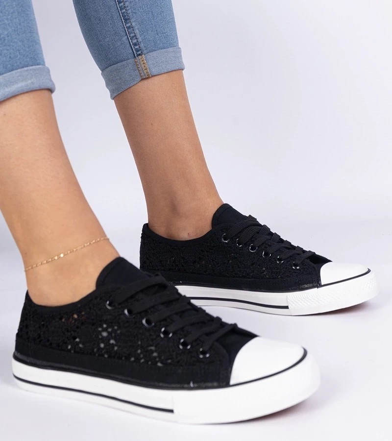 Gemre Pantofi sport negri de damă perforați Saha