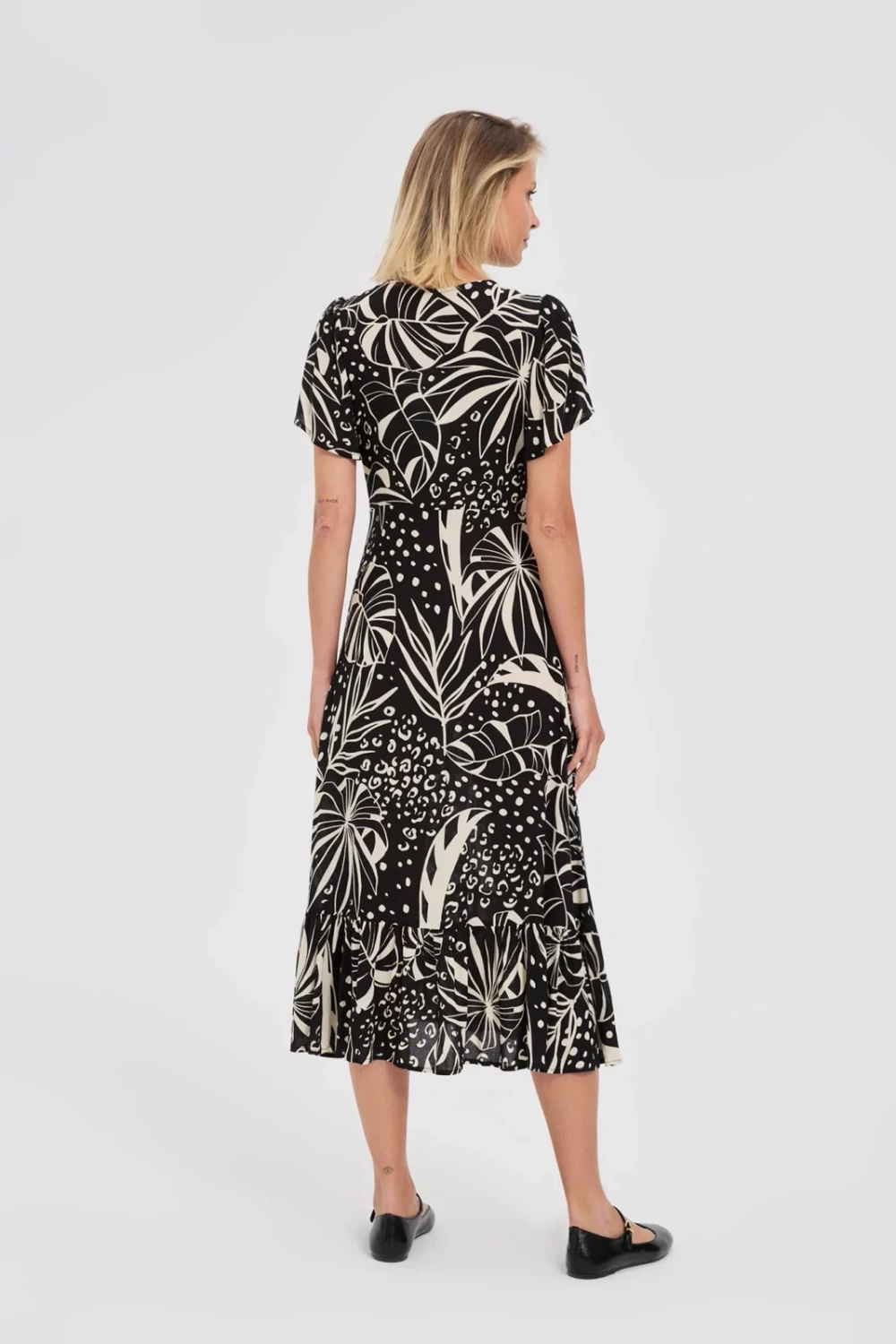 Marisse Viscose Dress With A Pattern, Black