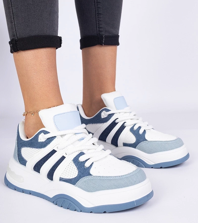 Gemre Sneakers pentru femei albastre cu șireturi masive Bartella