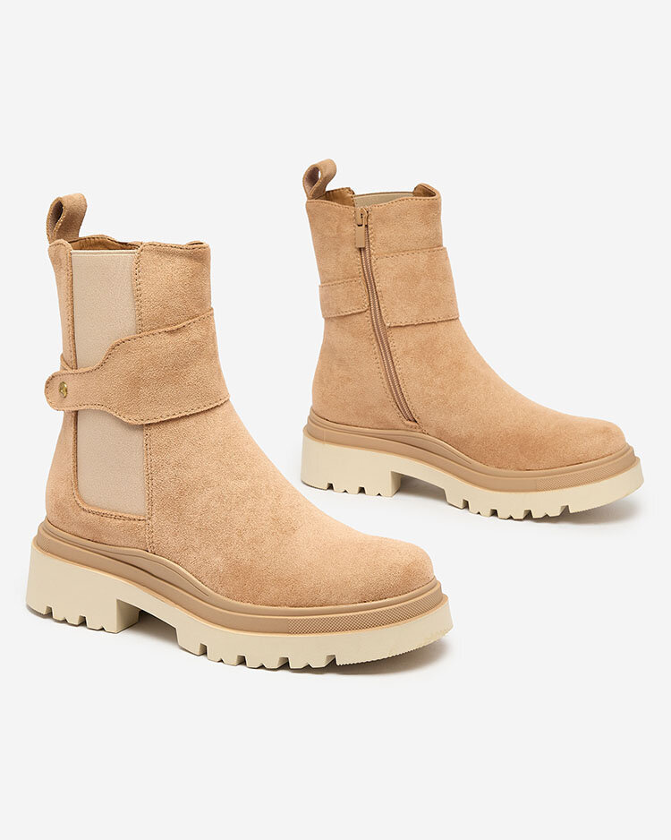 Resti Light brown women&#039;s boots with decorative strap Doasa