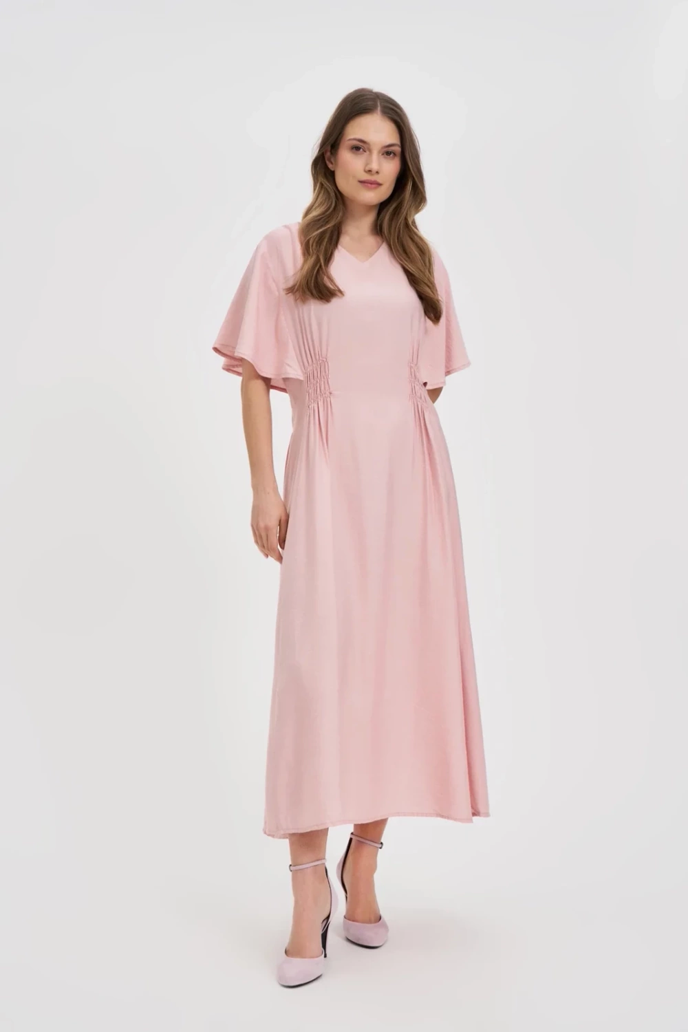 Marisse Pink Midi Dress