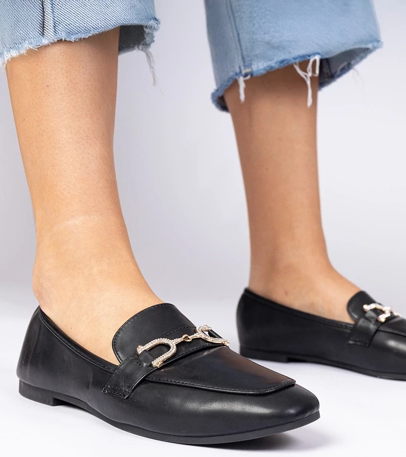 Gemre Pantofi eleganți negri cu pietre strălucitoare Banzao