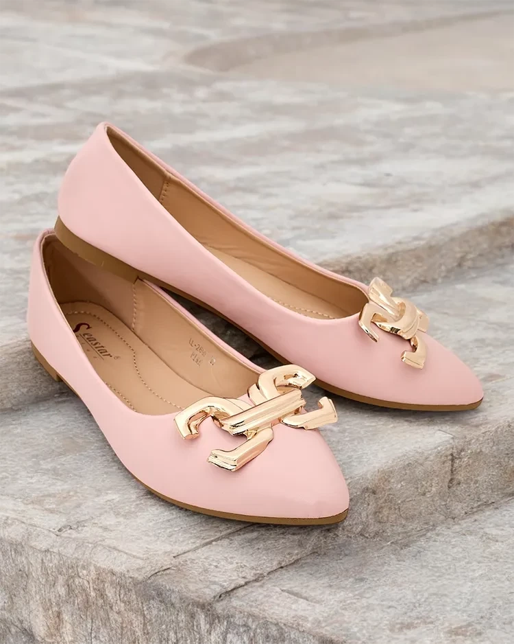 Resti Black women&#039;s ballerina flats with a tip embellishment on the toe Figgda