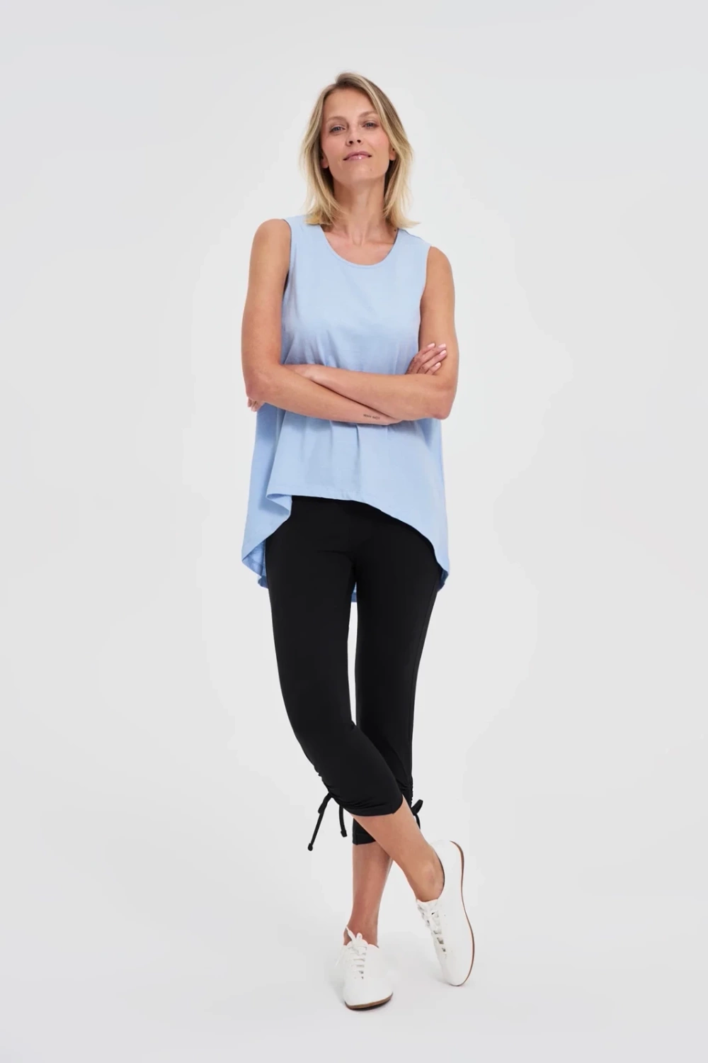 Marisse Asymmetrical Blue Top