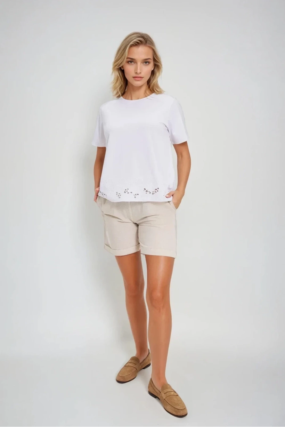 Marisse White Cotton Blouse